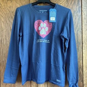 NWT Life is Good Women’s Long Sleeved Tee “The Best Things In Life Are..” XL